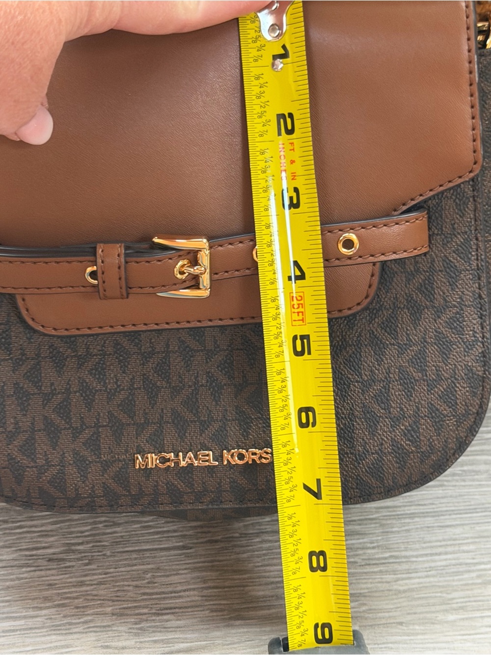 Michael Kors Brown and Dark Brown Logo Crossbody Bag - Picture 6 of 6